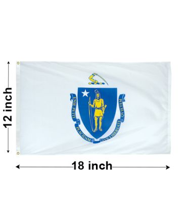 12"x18" Massachusetts Nylon Outdoor Flag